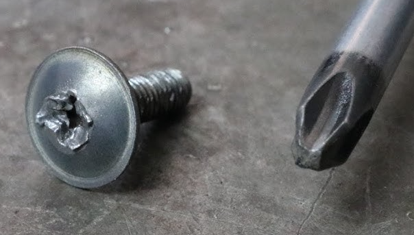 Worn screw